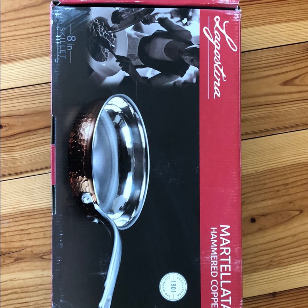 8” hammered copper fry pan